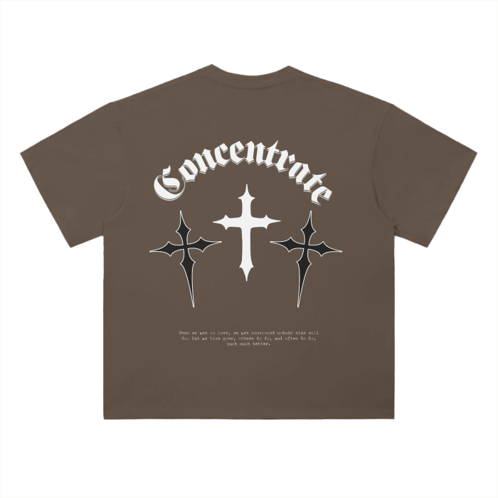 Concentrate Streetwear - Crossed - 300gsm Drop Shoulder Super Thick Loose Tee