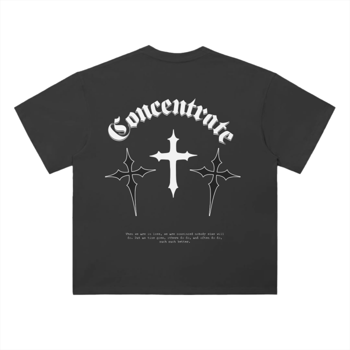Concentrate Streetwear - Crossed - 300gsm Drop Shoulder Super Thick Loose Tee