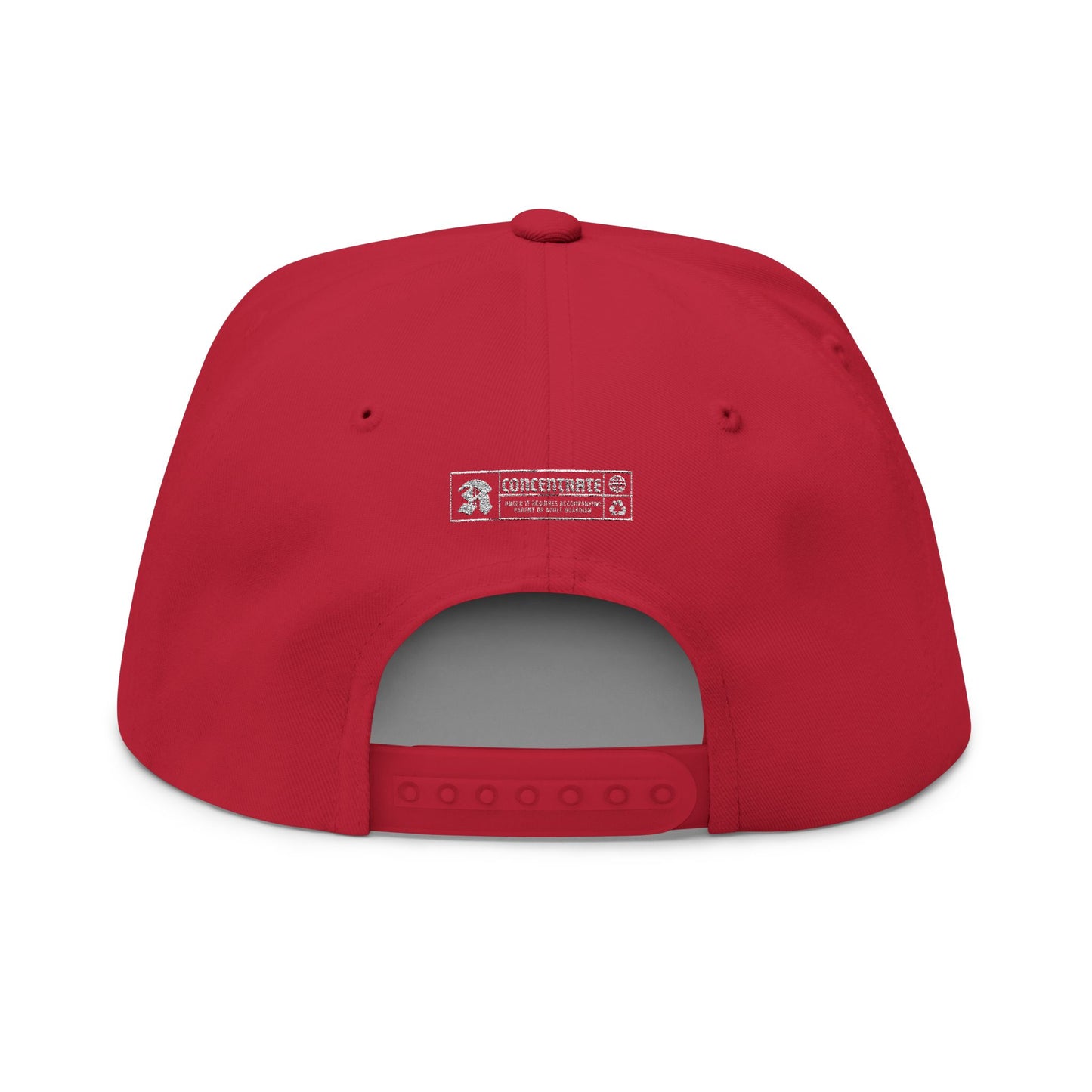 Concentrate Collective Streetwear - CCS - Flat Bill Snap Back Cap Embroidered White Logo