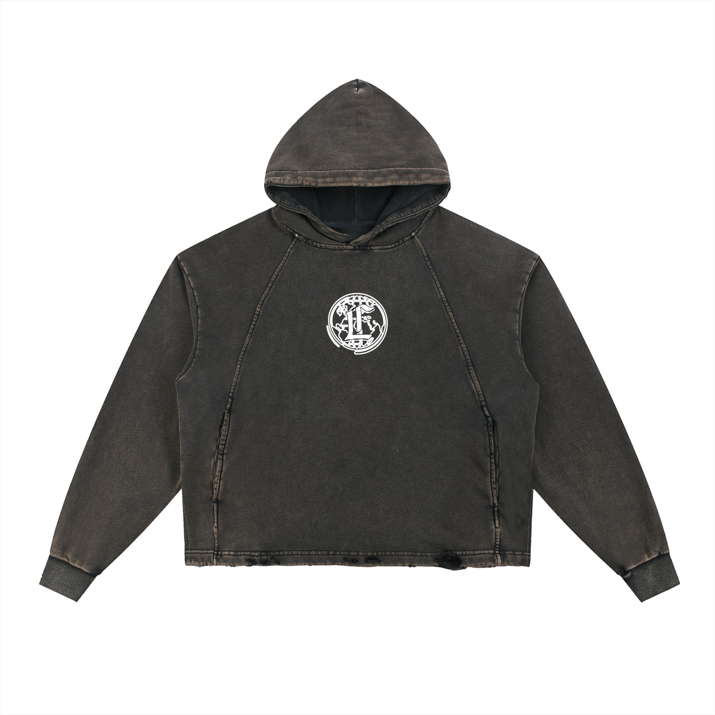 Concentrate Streetwear - CCS - 340gsm Vintage Washed Frayed-Hem Hoodie