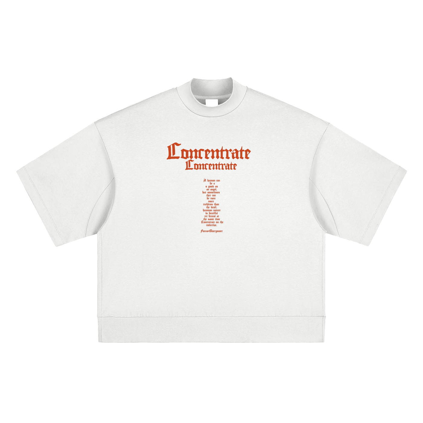 Concentrate Streetwear - The Prayer - 305gsm Heavyweight Oversized Mock Neck T-shirt