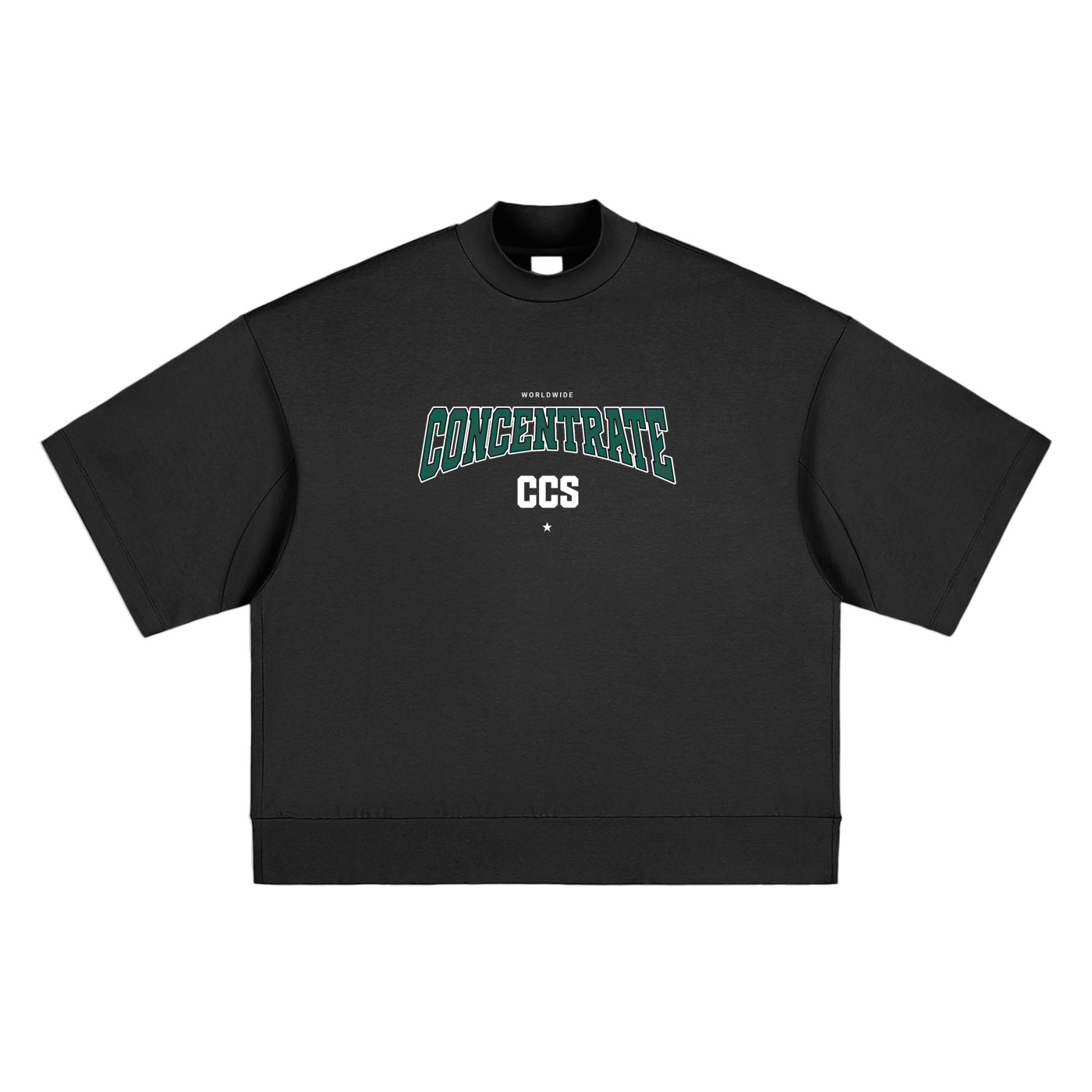 Concentrate Streetwear - Drop Out - 305gsm Massive Heavyweight Oversized Mock Neck T-shirt