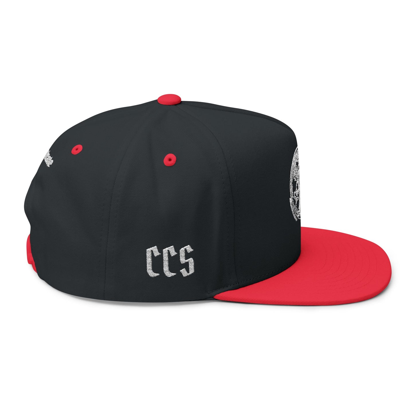 Concentrate Collective Streetwear - CCS - Flat Bill Snap Back Cap Embroidered White Logo
