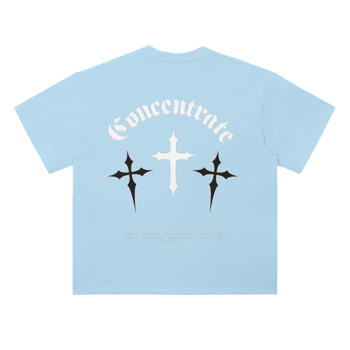 Concentrate Streetwear - Crossed - 300gsm Drop Shoulder Super Thick Loose Tee