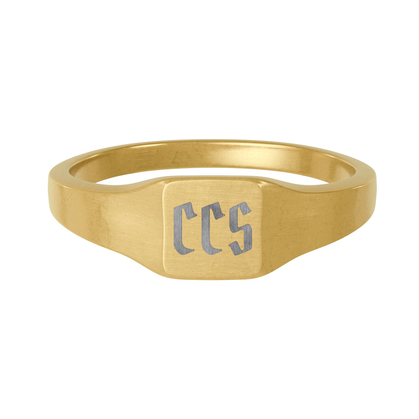 Concentrate Streetwear - CCS Stainless Steel Square Signet Ring (Engraving)