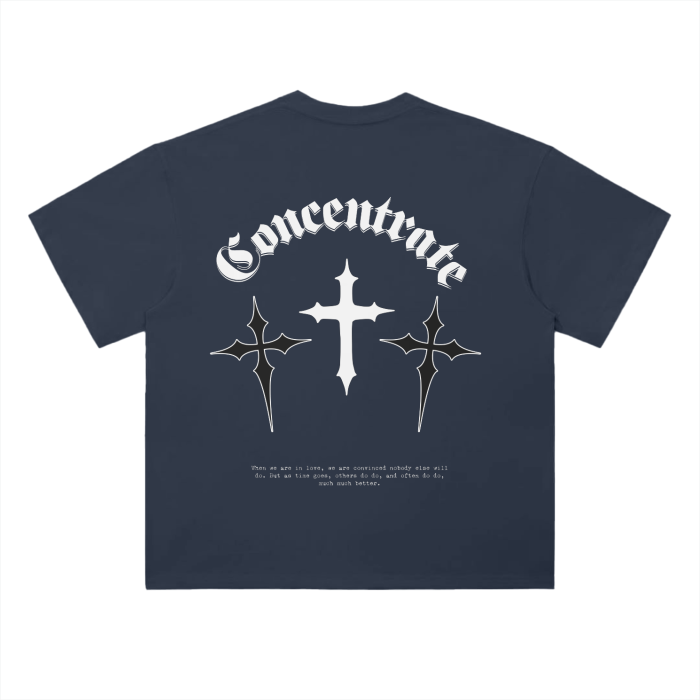 Concentrate Streetwear - Crossed - 300gsm Drop Shoulder Super Thick Loose Tee
