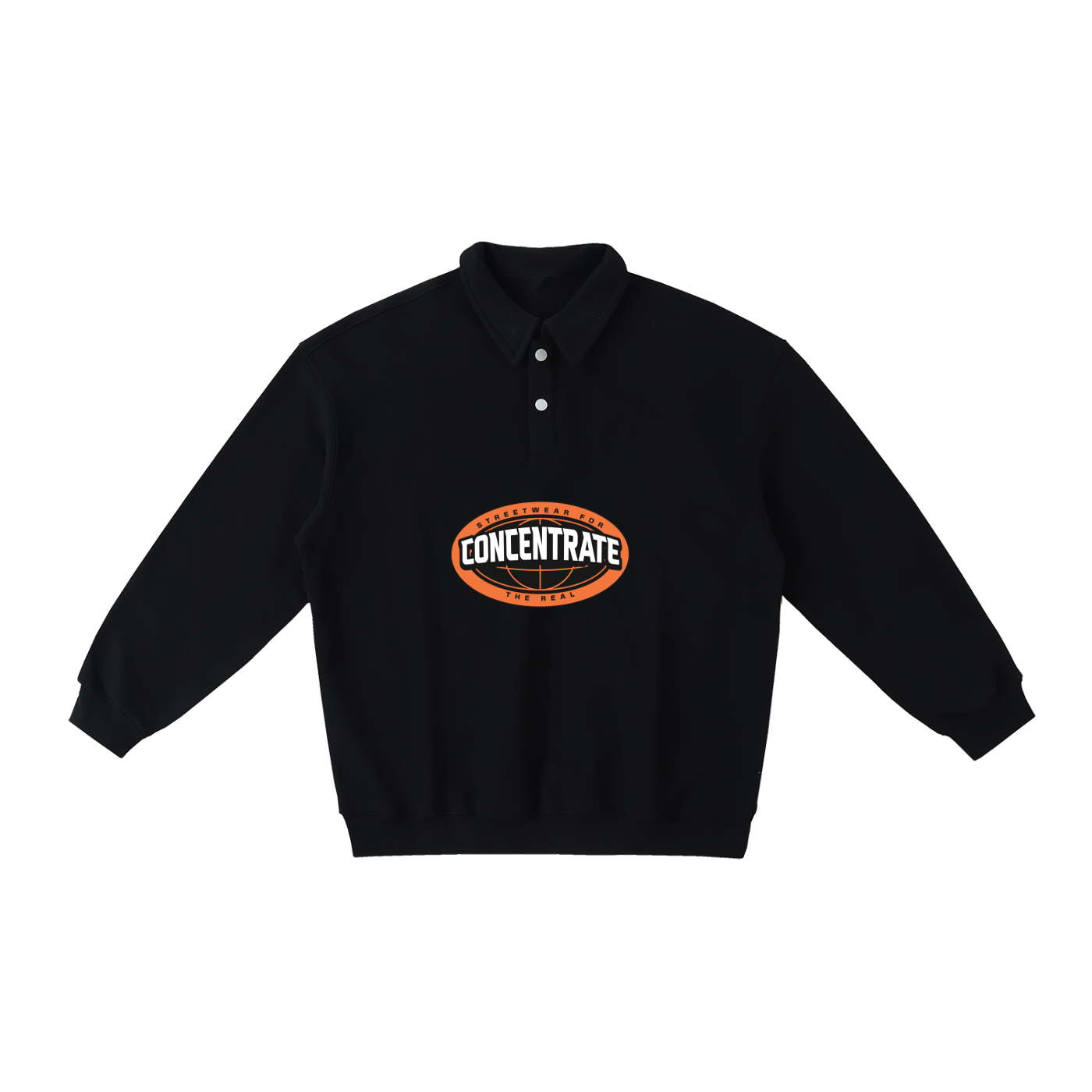 Concentrate StreetweThe Real - 380gsm Heavyweight Polo-Collar Sweatshirtar-
