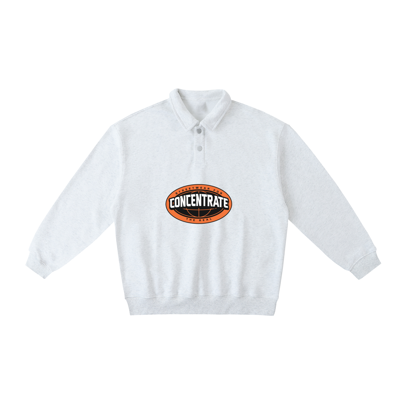 Concentrate StreetweThe Real - 380gsm Heavyweight Polo-Collar Sweatshirtar-