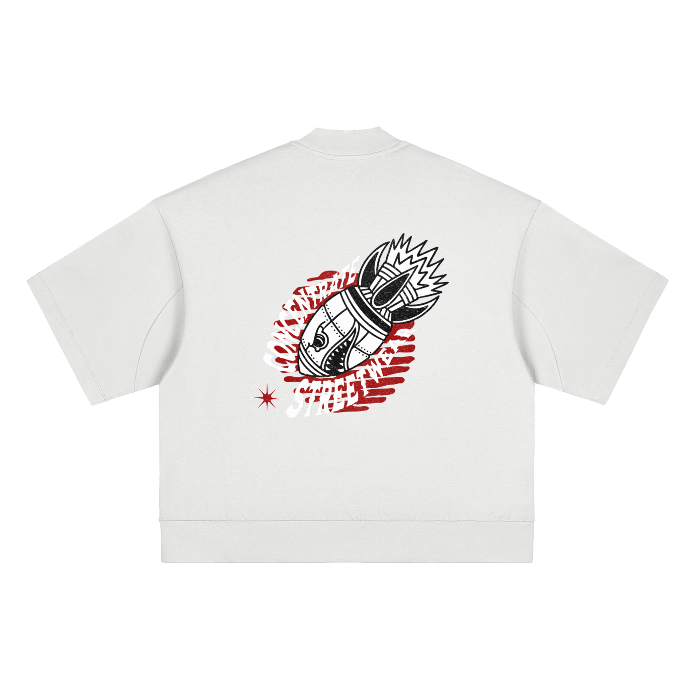 Concentrate Streetwear - Anti Control - 305gsm Massive Heavyweight Oversized Mock Neck T-shirt