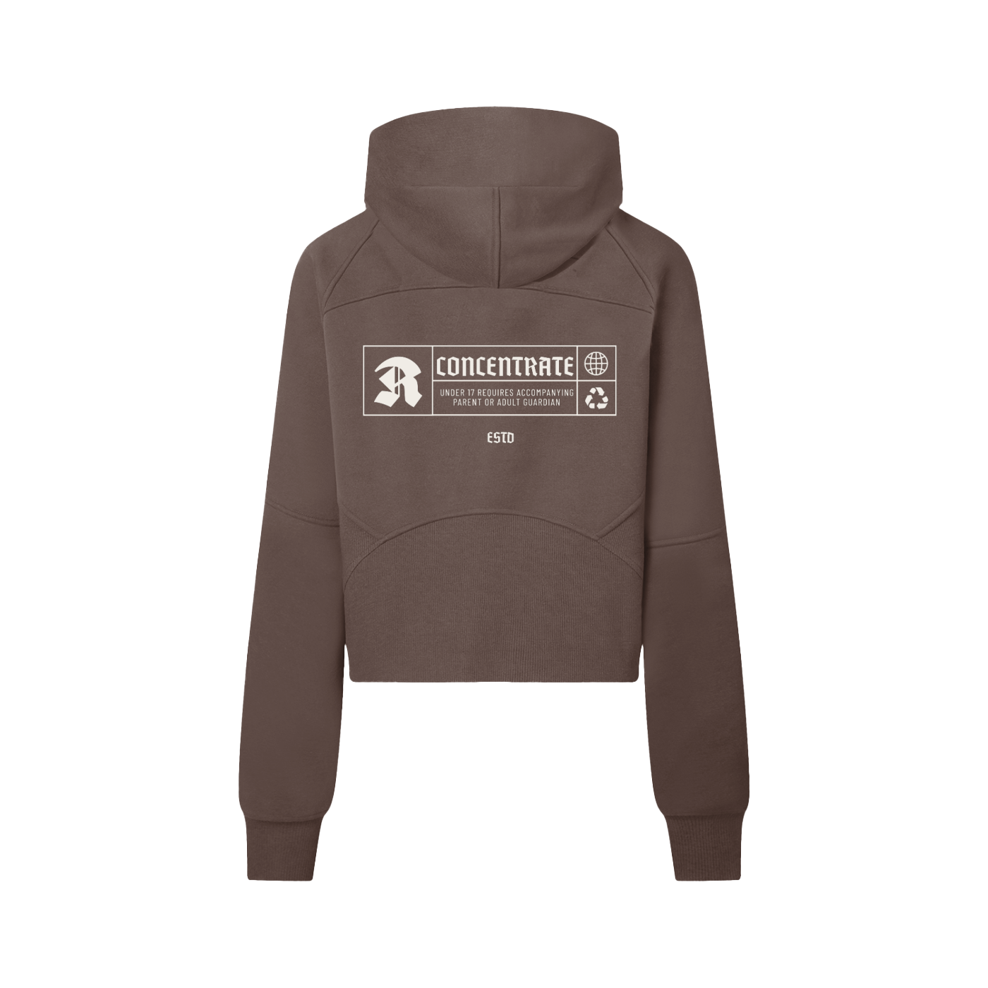 Concentrate Streetwear- Restricted - 320gsm Thick Cropped Half-Zip Hoodie