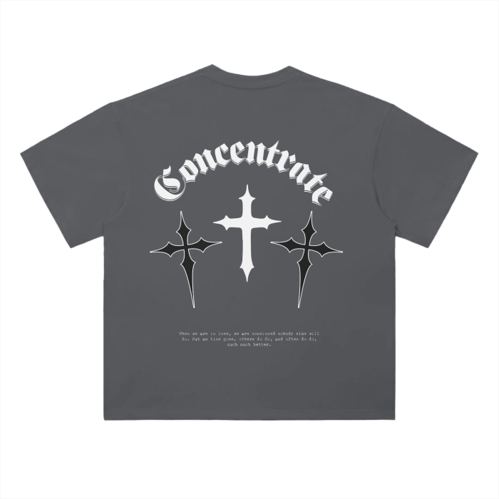 Concentrate Streetwear - Crossed - 300gsm Drop Shoulder Super Thick Loose Tee