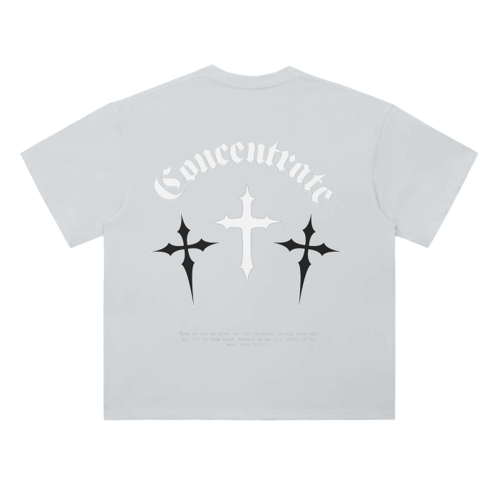 Concentrate Streetwear - Crossed - 300gsm Drop Shoulder Super Thick Loose Tee