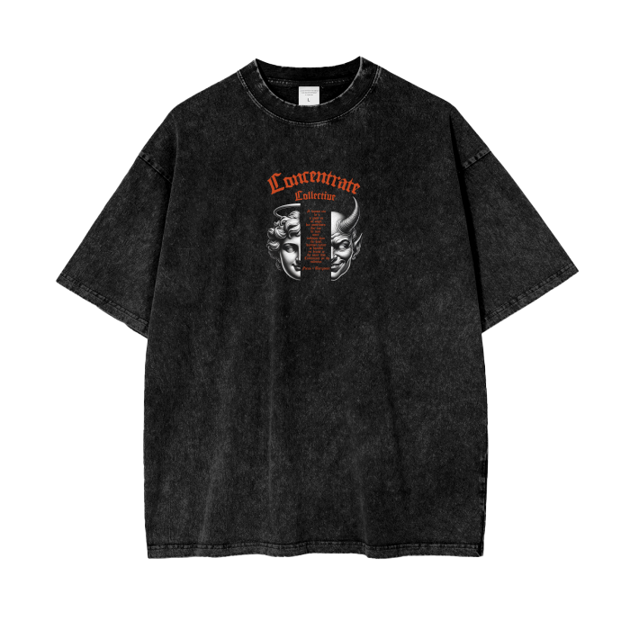 Concentrate Streetwear - The Battle - 250gsm Oversized Acid Wash Tee
