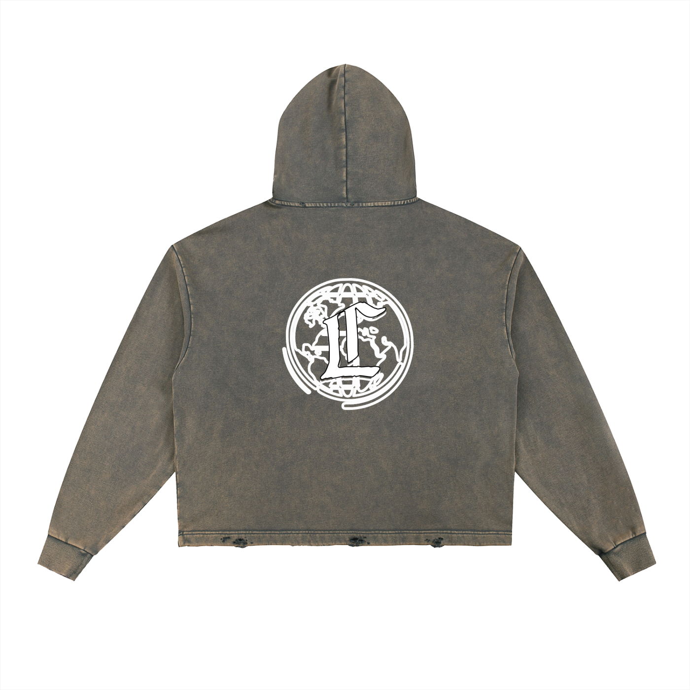 Concentrate Streetwear - CCS - 340gsm Vintage Washed Frayed-Hem Hoodie