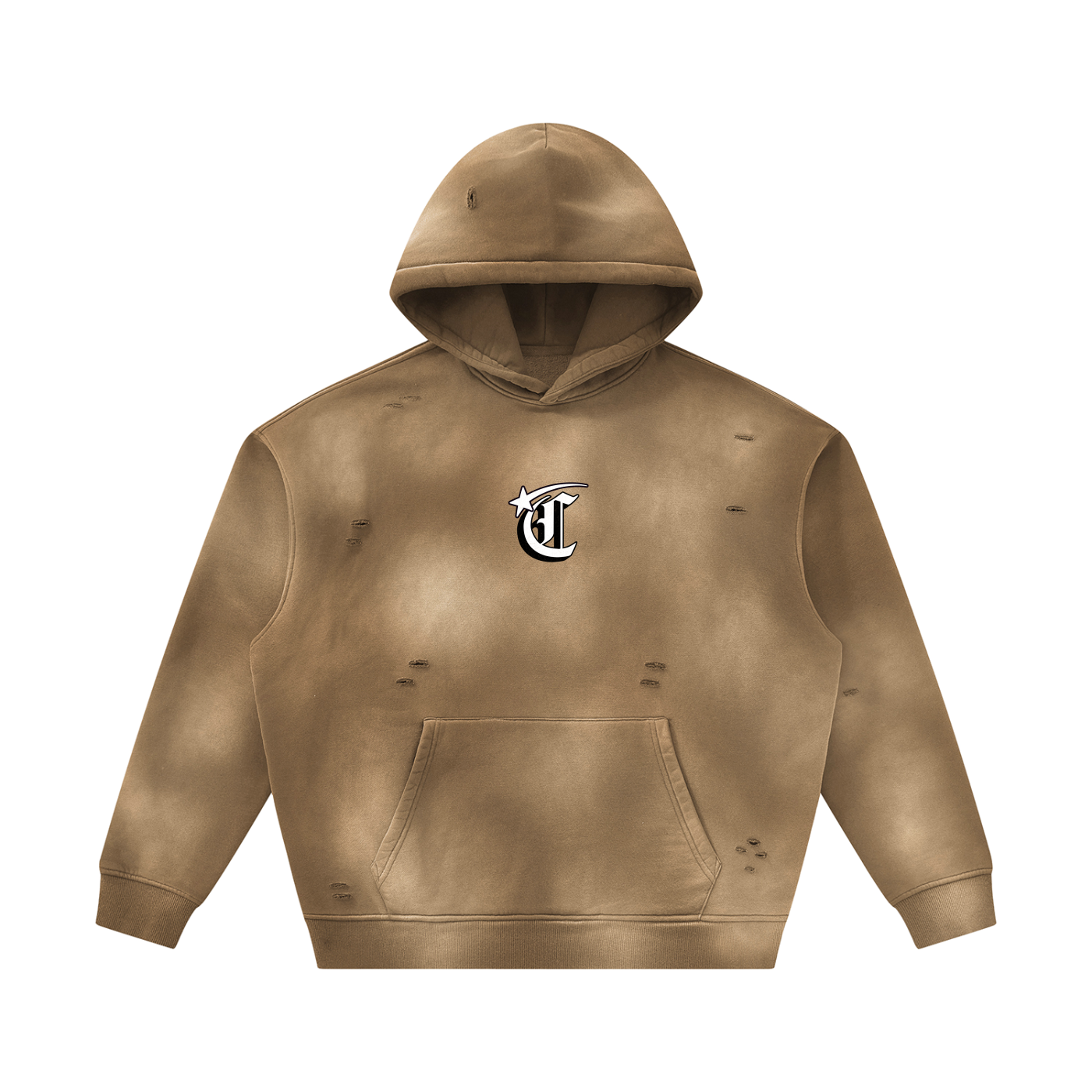 Concentrate Streetwear - Starry - 350gsm Unisex Sunfade Frayed Fleece Hoodie