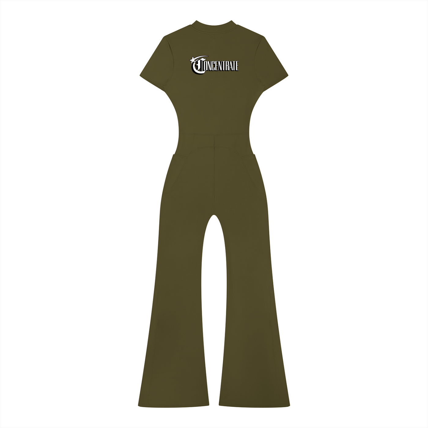 Concentrate Streetwear - Starry Sea - 230gsm Women’s Tight Flared Leg Quarter-Zip Jumpsuit