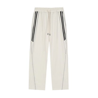 Concentrate Streetwear - Starry Sea - 365gsm Reflection Striped Straight-Leg Sweatpants