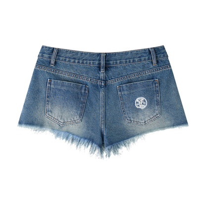 Concentrate Streetwear - CCS - Women's Vintage Wash Raw Hem Denim Shorts