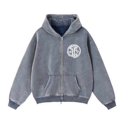 Concentrate Streetwear - CCS - 355gsm Zip-Through Boxy Fleece Hoodie