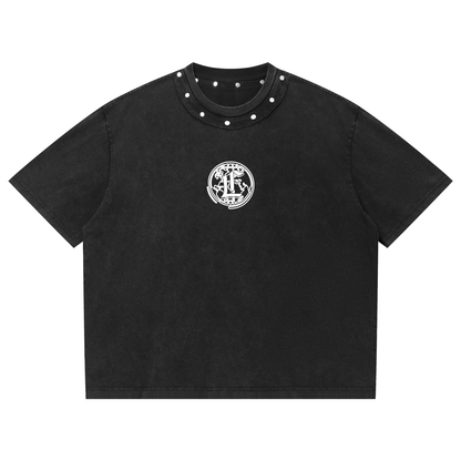 Concentrate Streetwear - CCS - 285gsm Unisex Washed Boxy Studded T-Shirt