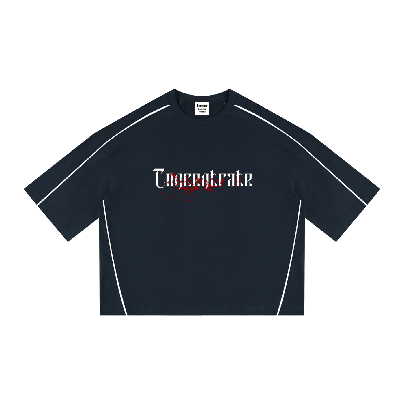 Concentrate Streetwear - Splatter - 276gsm Unisex Heavyweight Boxy Piping T-Shirt