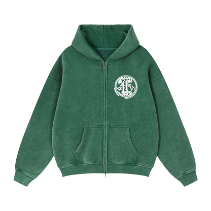 Concentrate Streetwear - CCS - 355gsm Zip-Through Boxy Fleece Hoodie