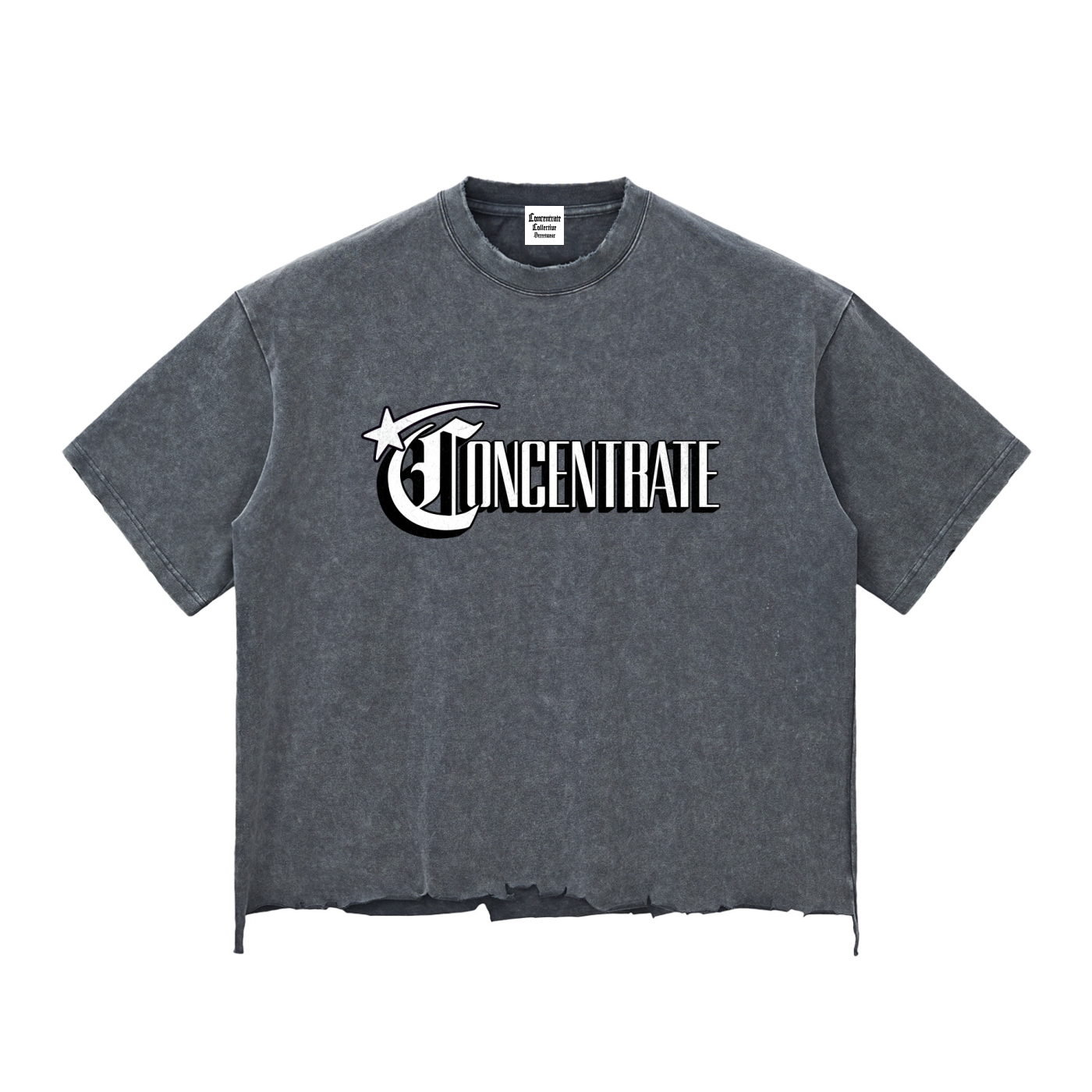 Concentrate Streetwear - Starry Sea - 340gsm Snow Wash Raw-Hem Boxy T-shirt