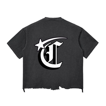 Concentrate Streetwear - Starry Sea - 340gsm Snow Wash Raw-Hem Boxy T-shirt