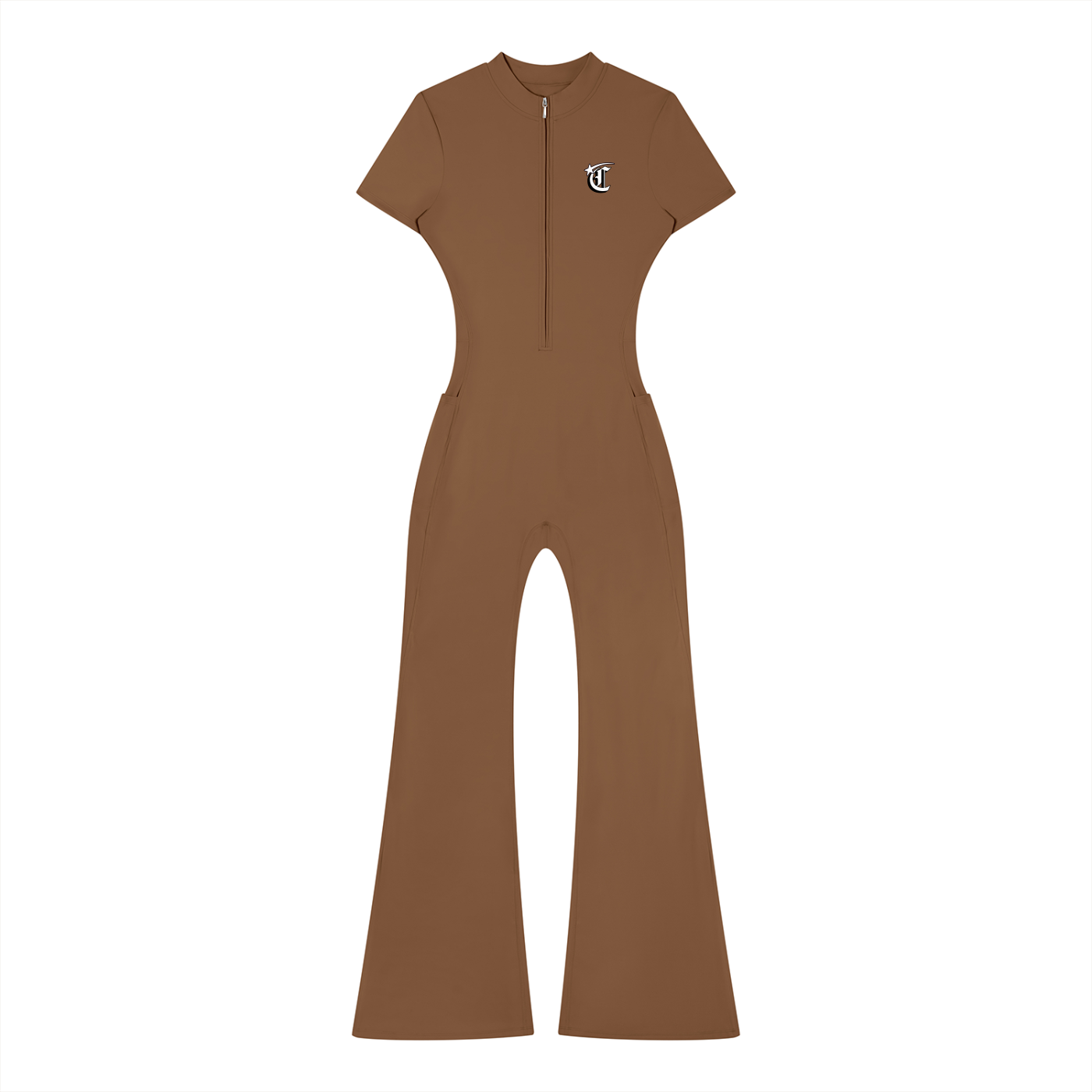 Concentrate Streetwear - Starry Sea - 230gsm Women’s Tight Flared Leg Quarter-Zip Jumpsuit