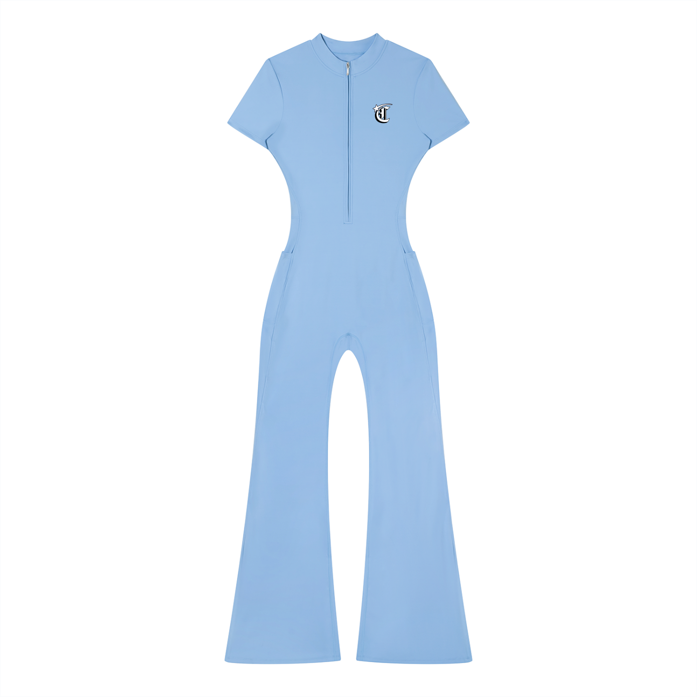 Concentrate Streetwear - Starry Sea - 230gsm Women’s Tight Flared Leg Quarter-Zip Jumpsuit