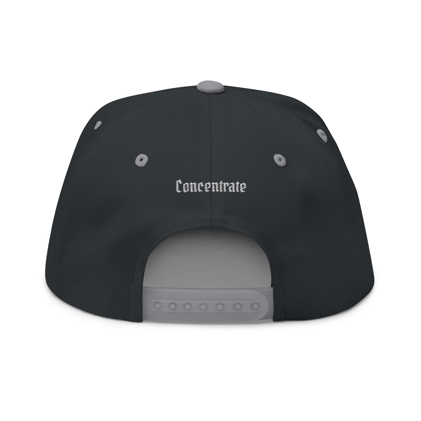 Concentrate Collective Streetwear - CCS - Flat Bill Snap Back Cap Embroidered White Logo