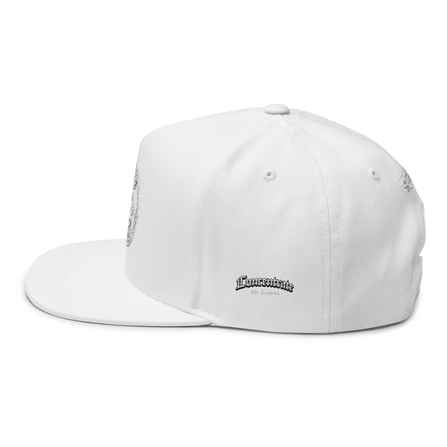 Concentrate Collective Streetwear - CCS - Flat Bill Snap Back Cap Embroidered White Logo