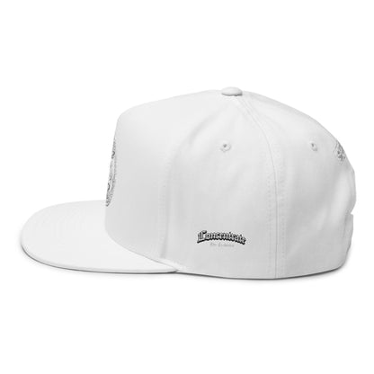 Concentrate Collective Streetwear - CCS - Flat Bill Snap Back Cap Embroidered White Logo