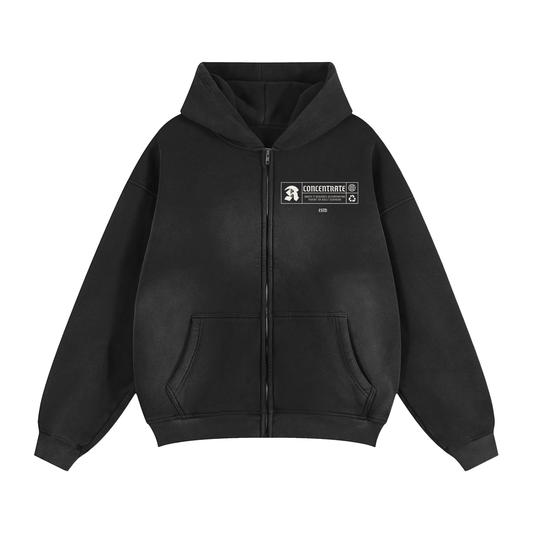 Concentrate Streetwear - Restricted-  355gsm Zip-Through Thick Boxy Hoodie/Jacket