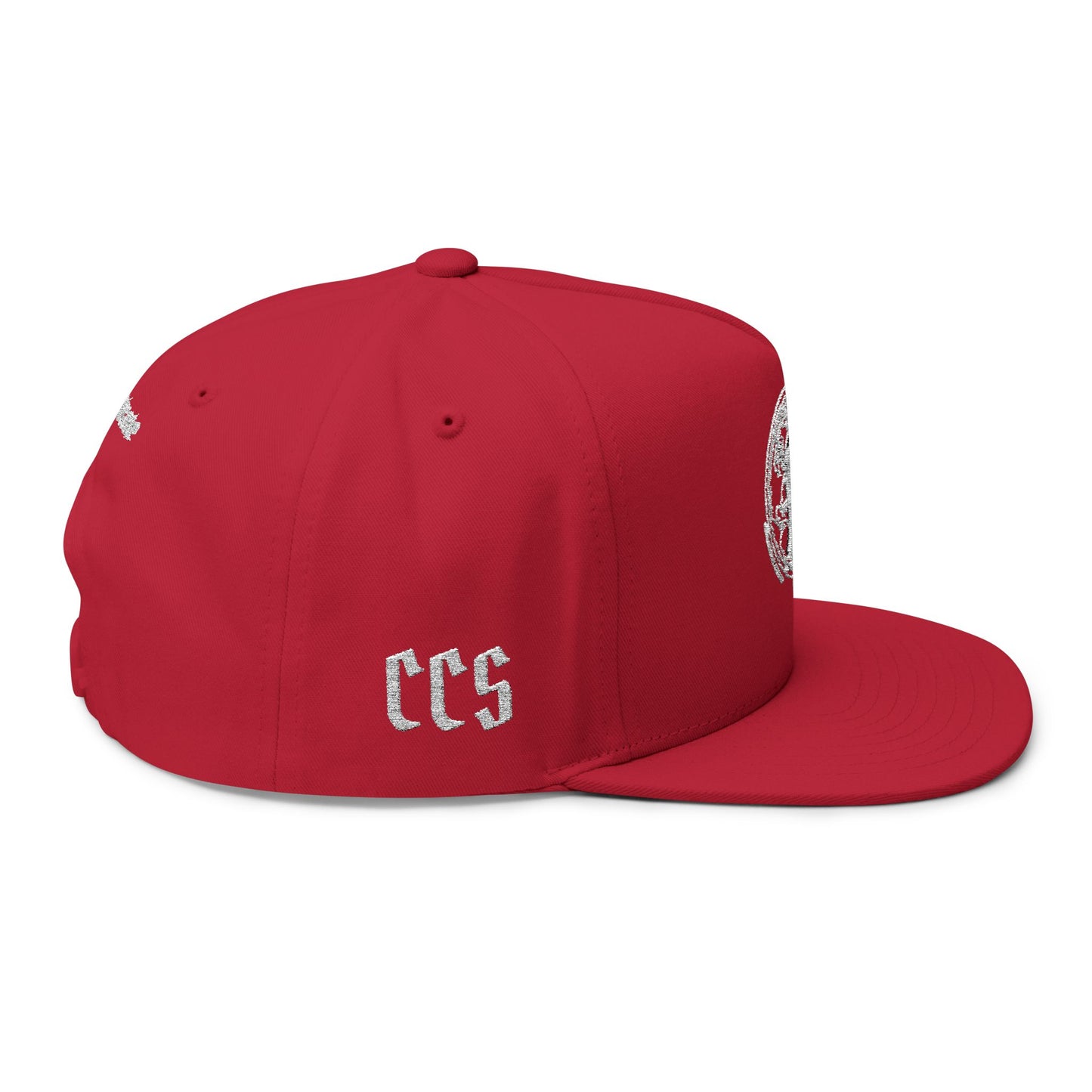 Concentrate Collective Streetwear - CCS - Flat Bill Snap Back Cap Embroidered White Logo