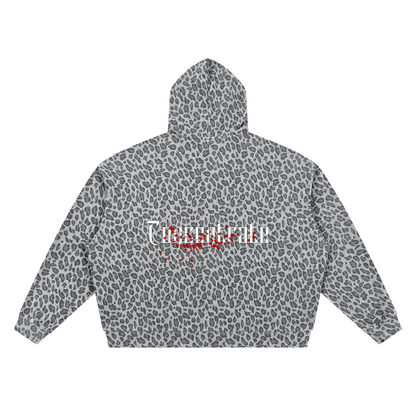 Concentrate Streetwear - Splatter - 320gsm Unisex Leopard Print Waffle Full Zip Hoodie