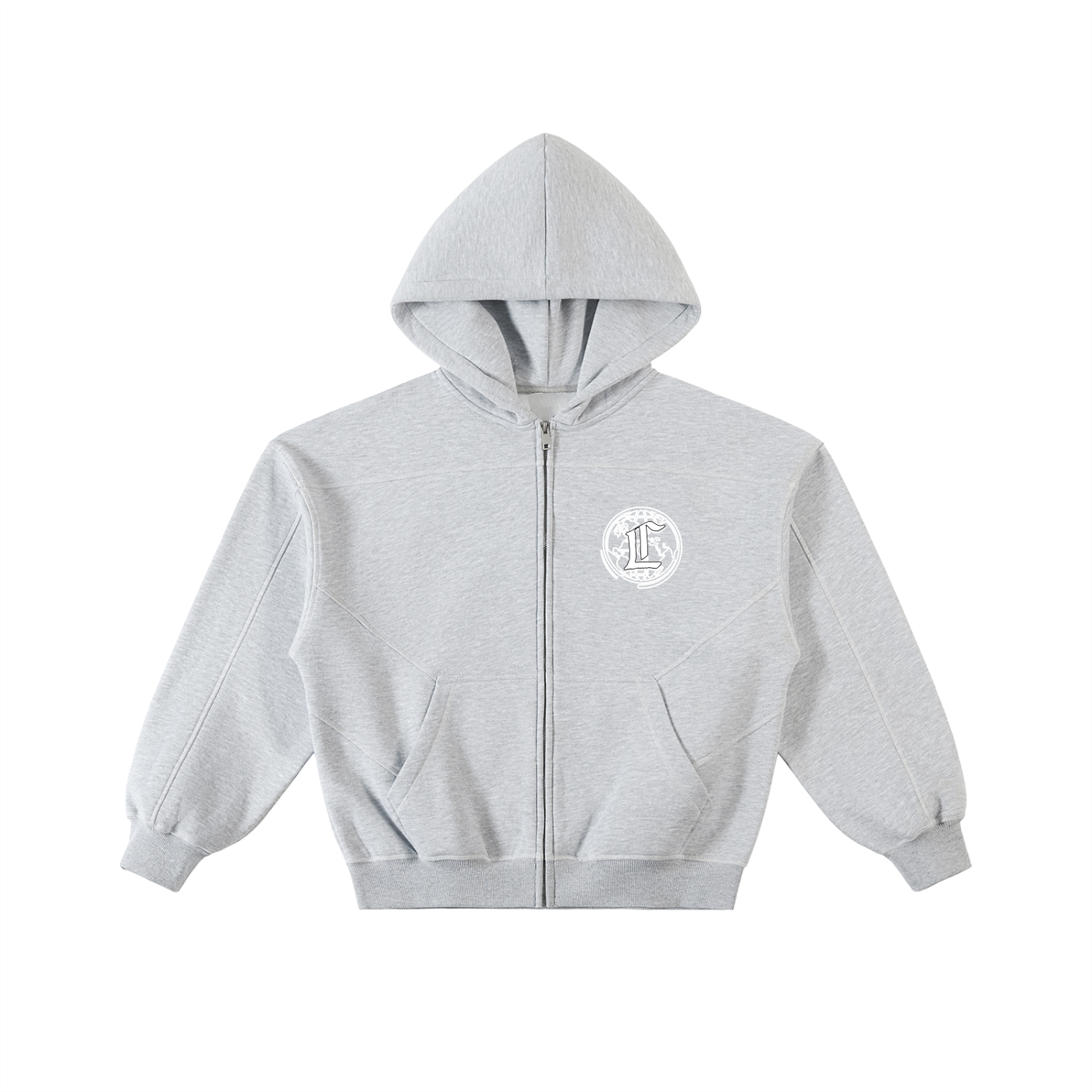 Concentrate Streetwear - CCS - 350gsm Contrast-Stitched Boxy Fleece Zip Hoodie
