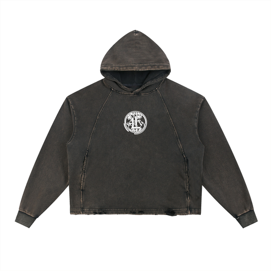 Concentrate Streetwear - CCS - 340gsm Vintage Washed Frayed-Hem Hoodie