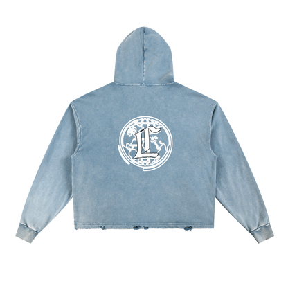 Concentrate Streetwear - CCS - 340gsm Vintage Washed Frayed-Hem Hoodie