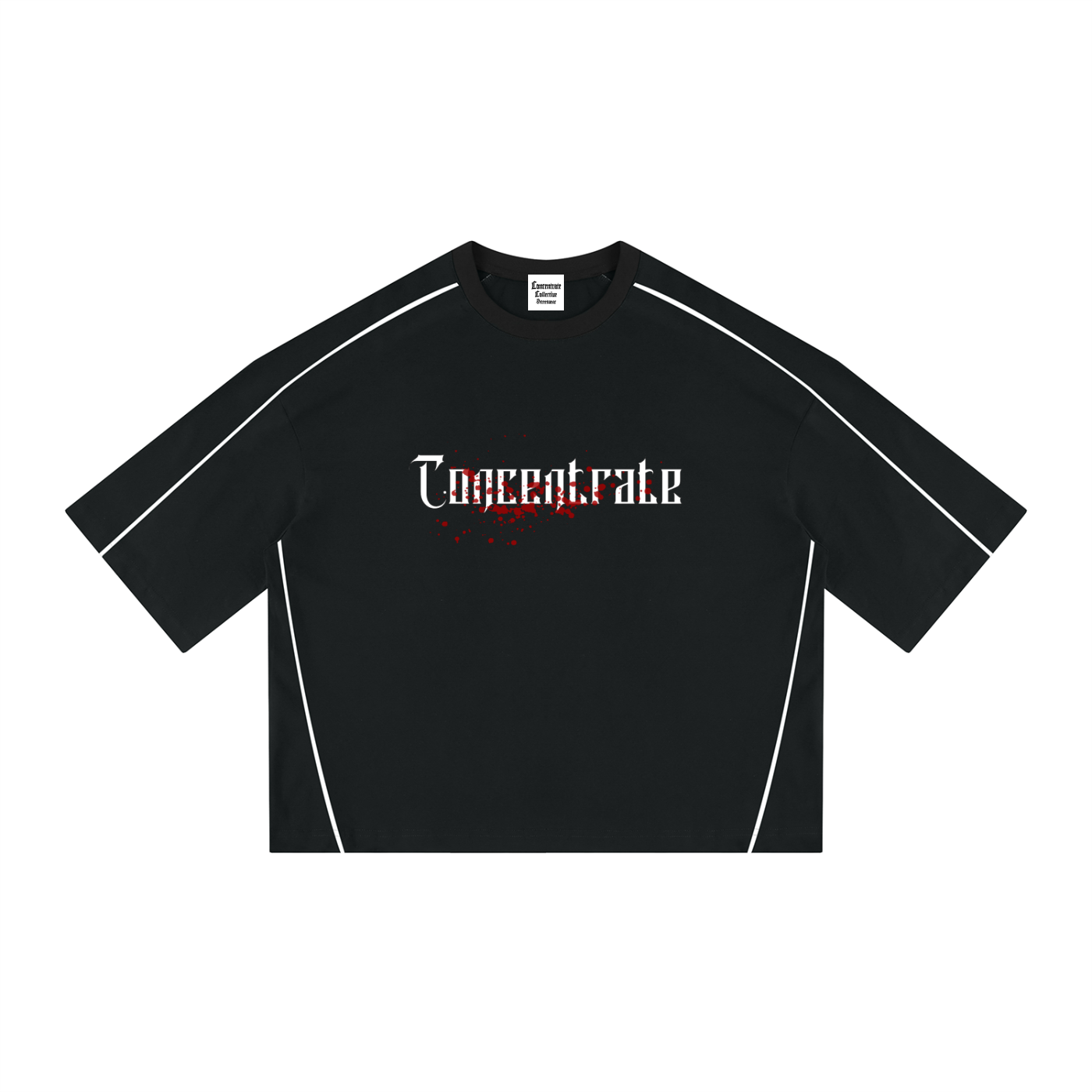 Concentrate Streetwear - Splatter - 276gsm Unisex Heavyweight Boxy Piping T-Shirt