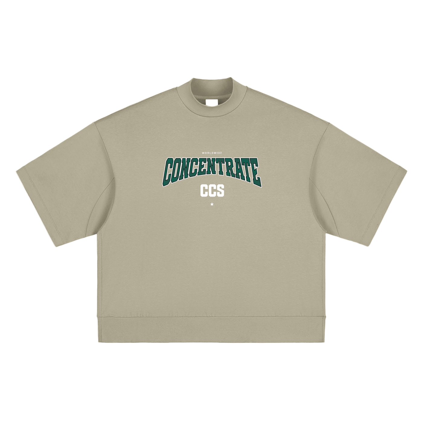 Concentrate Streetwear - Drop Out - 305gsm Massive Heavyweight Oversized Mock Neck T-shirt