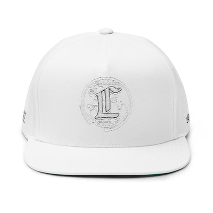 Concentrate Collective Streetwear - CCS - Flat Bill Snap Back Cap Embroidered White Logo