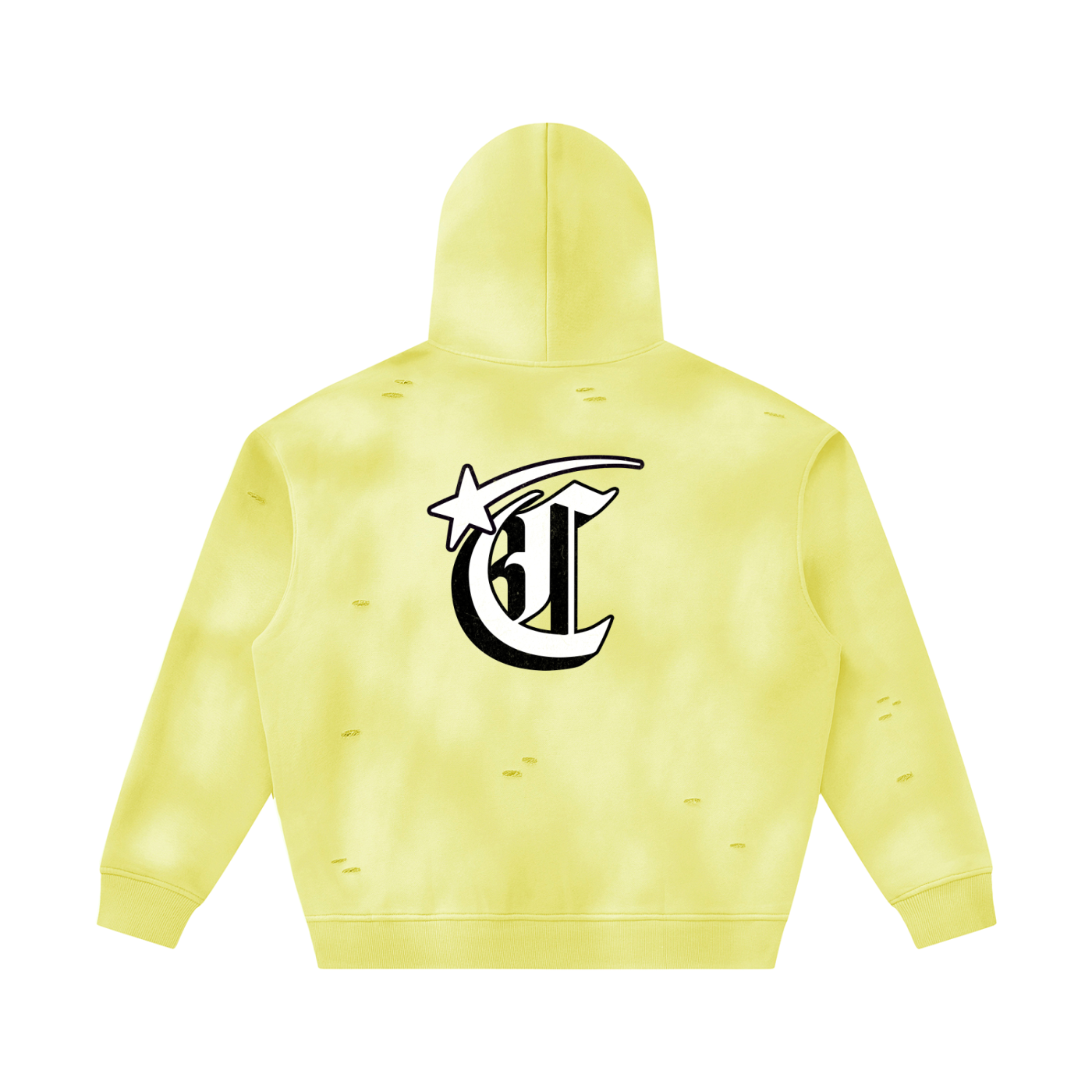 Concentrate Streetwear - Starry - 350gsm Unisex Sunfade Frayed Fleece Hoodie