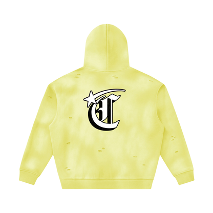 Concentrate Streetwear - Starry - 350gsm Unisex Sunfade Frayed Fleece Hoodie