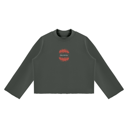 Concentrate Streetwear - Flamed - 350gsm Unisex Mock Neck Raw Edge Boxy Sweatshirt
