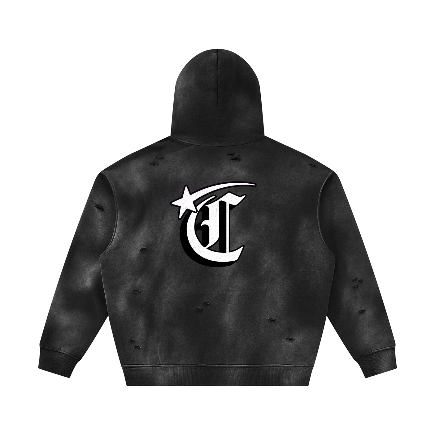 Concentrate Streetwear - Starry - 350gsm Unisex Sunfade Frayed Fleece Hoodie