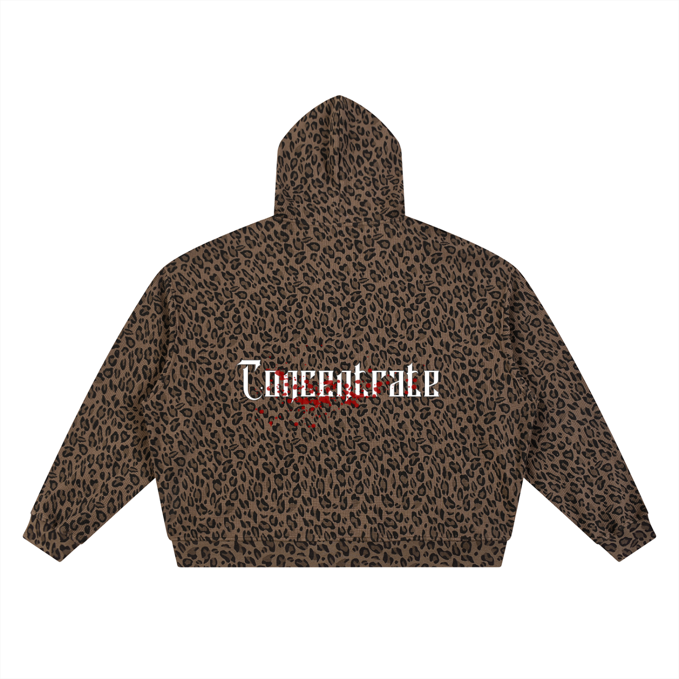 Concentrate Streetwear - Splatter - 320gsm Unisex Leopard Print Waffle Full Zip Hoodie