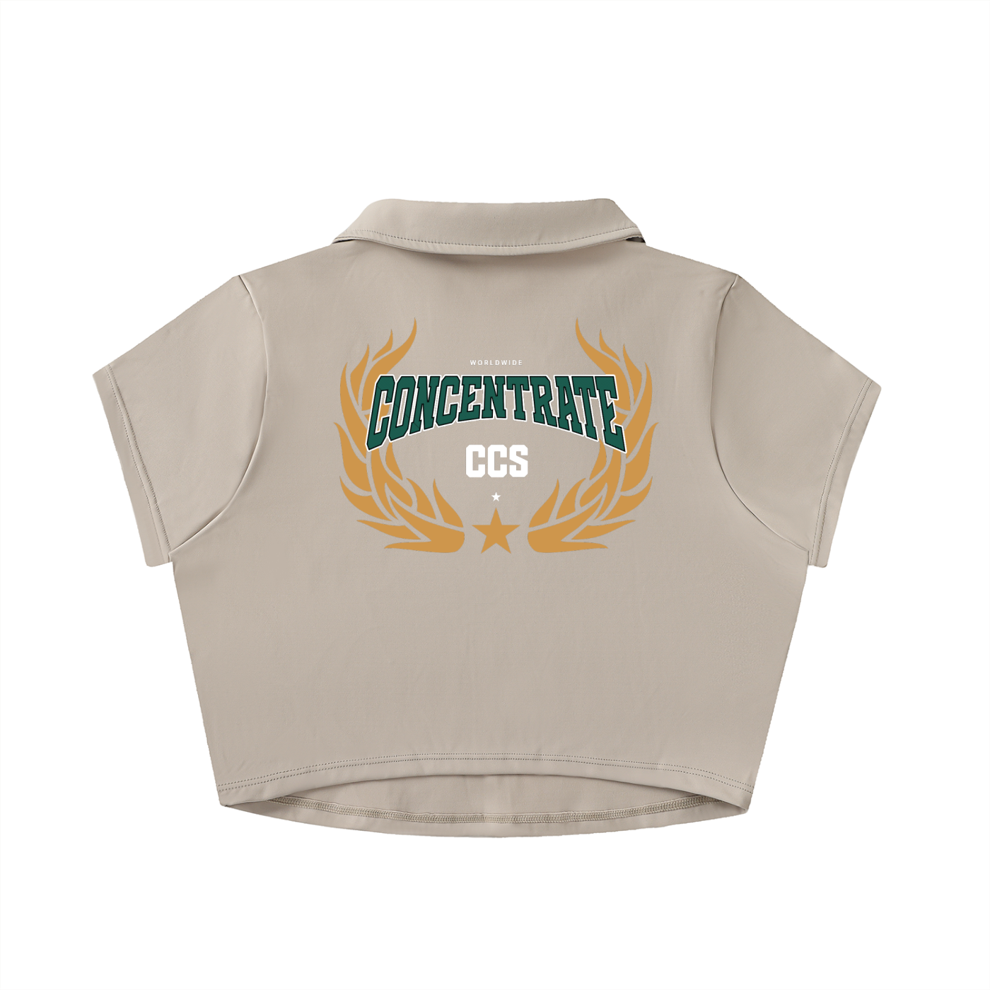 Concentrate Streetwear - Drop Out -210gsm V-Neck Lapel Crop Top