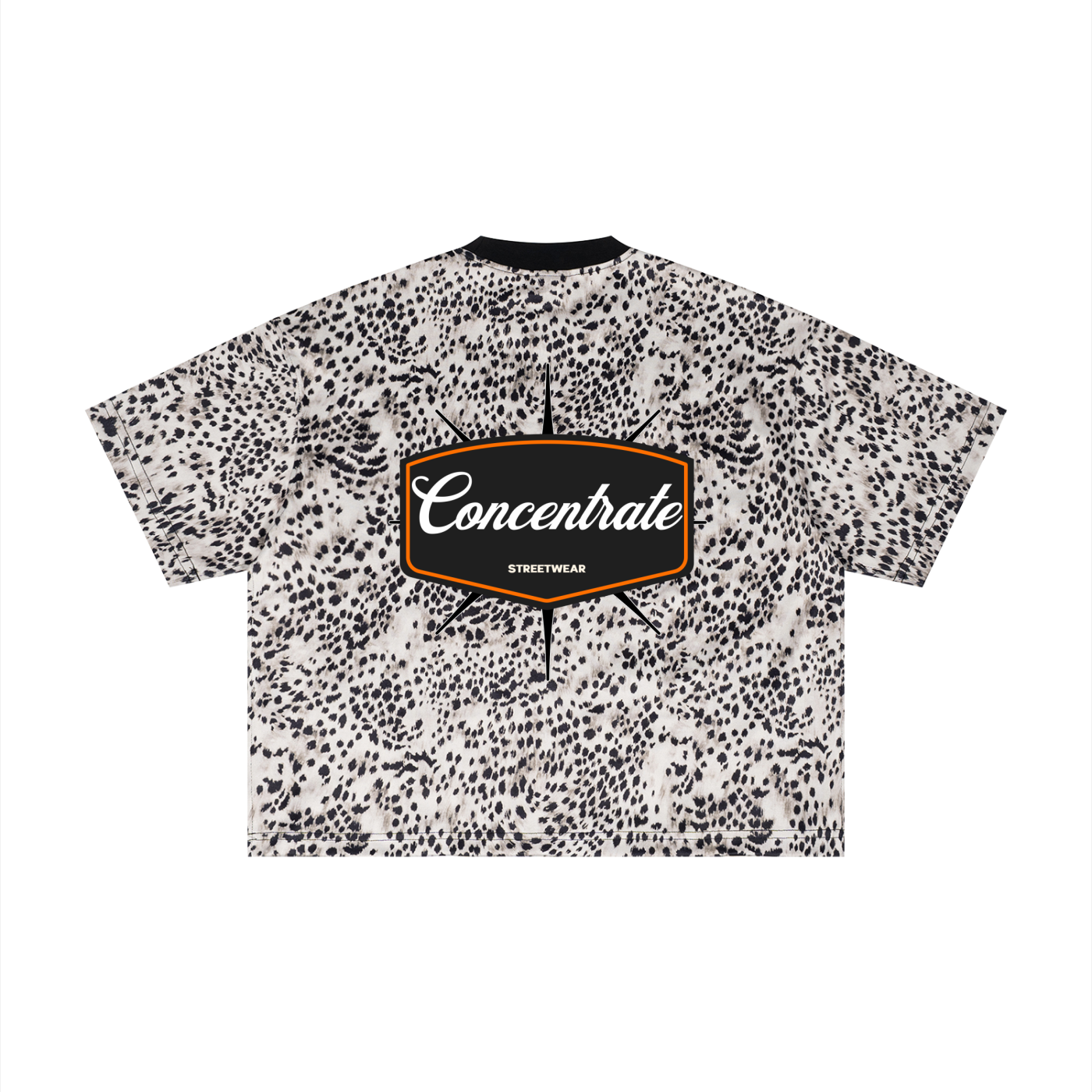 Concentrate Streetwear - 	Pure Emblem - 240gsm Unisex Leopard Print Boxy T-Shirt