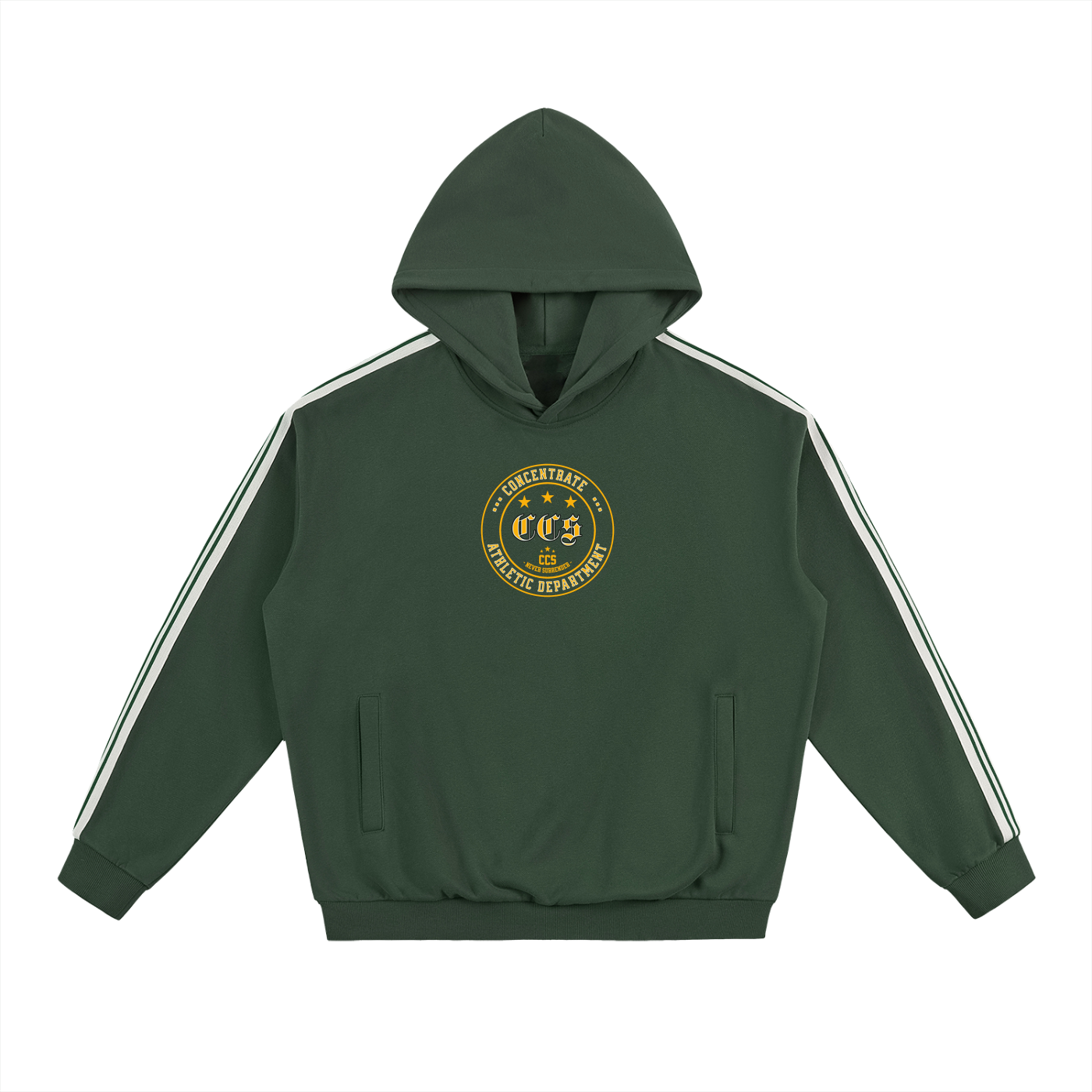 Concentrate Streetwear - CCS Athletics - 350gsm Side Stripe Drop-Shoulder Hoodie